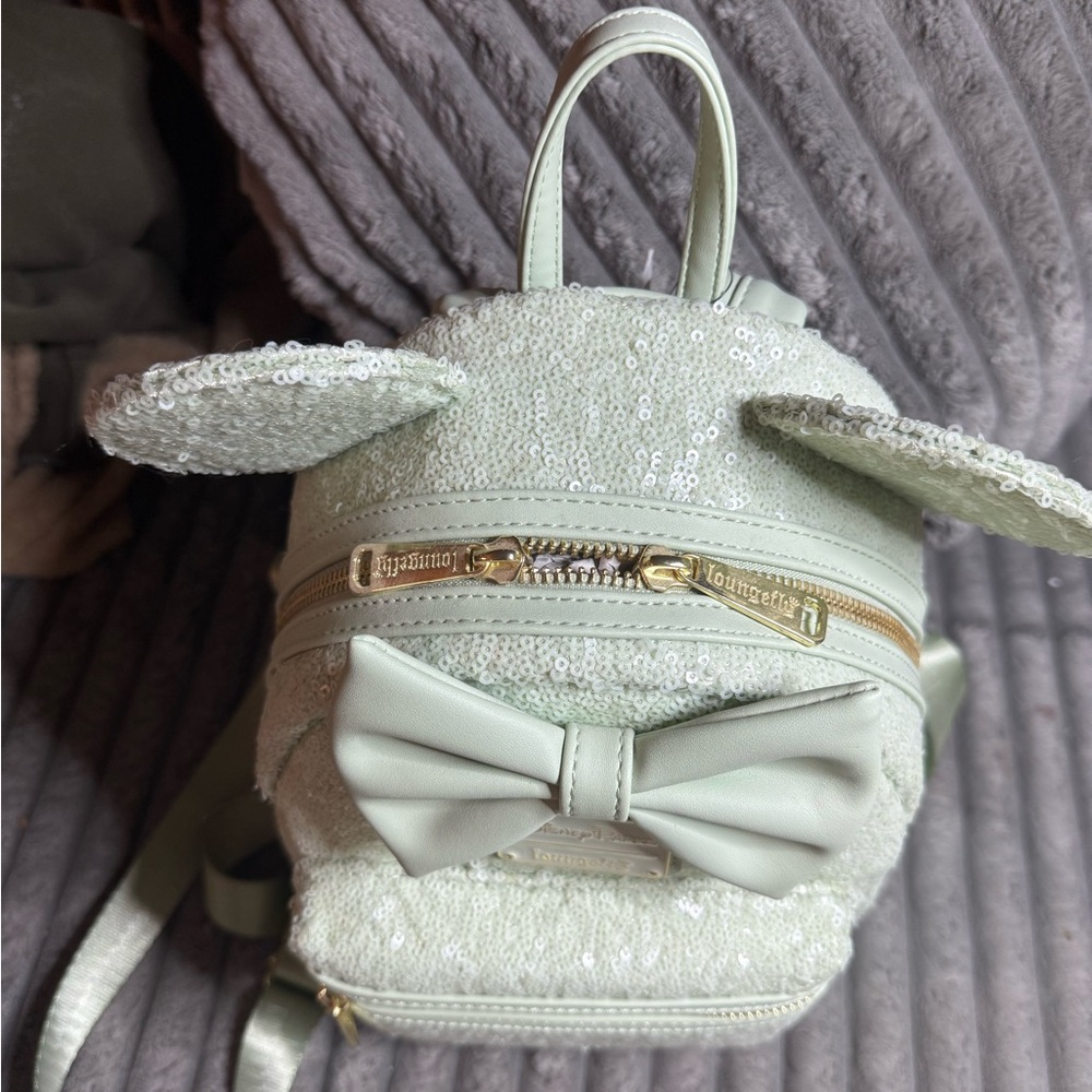 Disney Parks Loungefly Mint Sequin Backpack - Picture 3 of 5